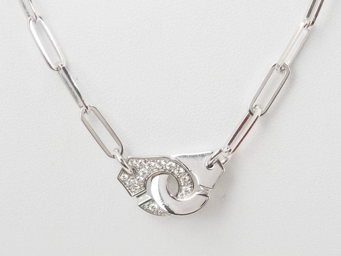 Collier Dinh Van - Collier Menottes R12 en or blanc et diamants 58 Facettes 33175