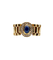 Bague souple en or 18k avec saphir cabochon et diamants