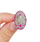 Bague marquise Art déco en or blanc 18k, rubis et diamants