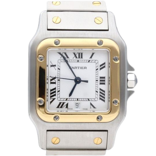 Cartier Santos Galbée - Montre en or jaune et acier