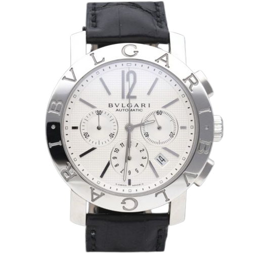 Bulgari - Montre chronographe en acier