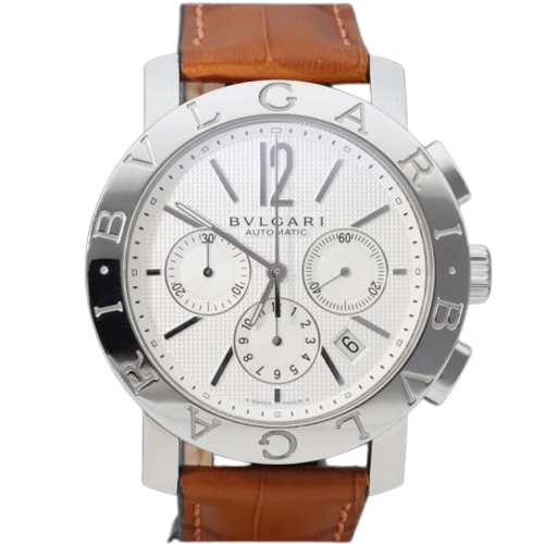 Bulgari - Montre chronographe en acier