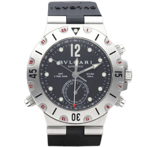 Montre Bulgari Diagono Scuba GMT - Montre en acier 58 Facettes MT46067