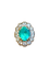 Bague Marguerite en or jaune, platine, émeraude et diamants