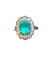 Bague Marguerite en or jaune, platine, émeraude et diamants