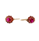 Dormeuses antiques circa 1900 en or rose 18k et rubis synthétiques