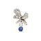Broche nœud en platine et or blanc, saphir de Ceylan et diamants