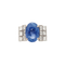Bague en or blanc, saphir de Ceylan non chauffé et diamants