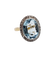 Bague pompadour antique en or 18K, platine, aigue-marine et diamants