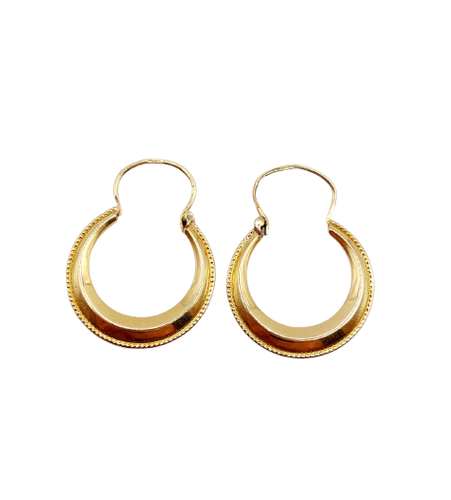 Créoles Art déco - Boucles d'oreilles en or 18k