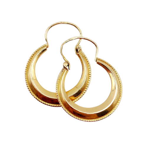 Créoles Art déco - Boucles d'oreilles en or 18k
