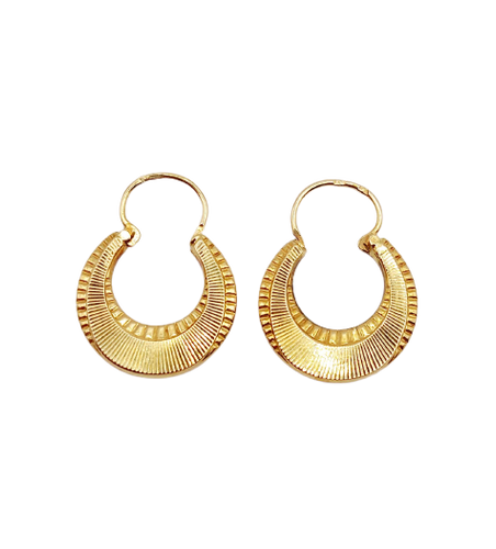 Créoles Art déco en or 18k à motifs géométriques