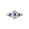 Art déco - Broche en platine avec saphirs et diamants