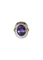 Bague chevalière en or jaune, argent, améthyste et tourmalines roses