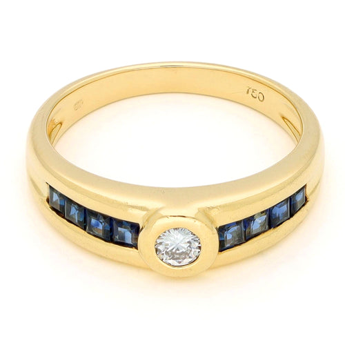 Bague 54.5 Punto Luce - Bague en or jaune 18k, diamant et saphirs 58 Facettes B905F1DE60F44DA496E3D9C5EFE4106C