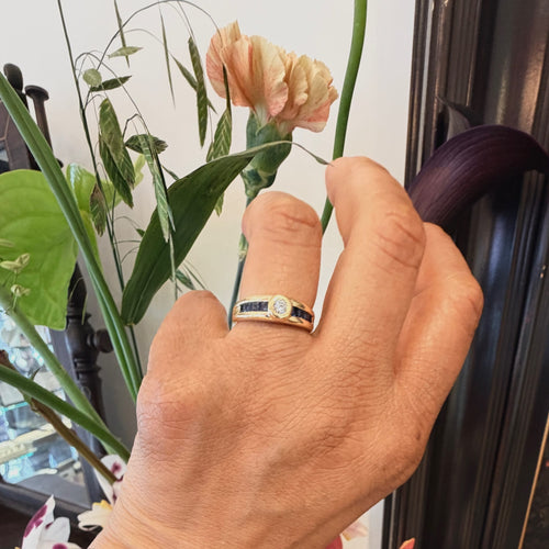 Bague 54.5 Punto Luce - Bague en or jaune 18k, diamant et saphirs 58 Facettes B905F1DE60F44DA496E3D9C5EFE4106C