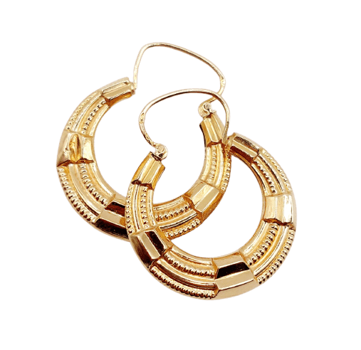 Boucles d'oreilles Créoles Art déco - Boucles d'oreilles en or rose 18k 58 Facettes A07383