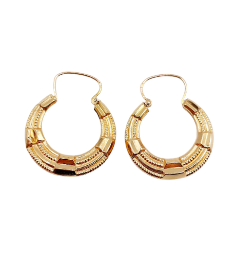 Créoles Art déco - Boucles d'oreilles en or rose 18k