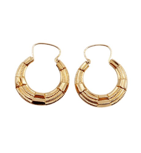 Boucles d'oreilles Créoles Art déco - Boucles d'oreilles en or rose 18k 58 Facettes A07383