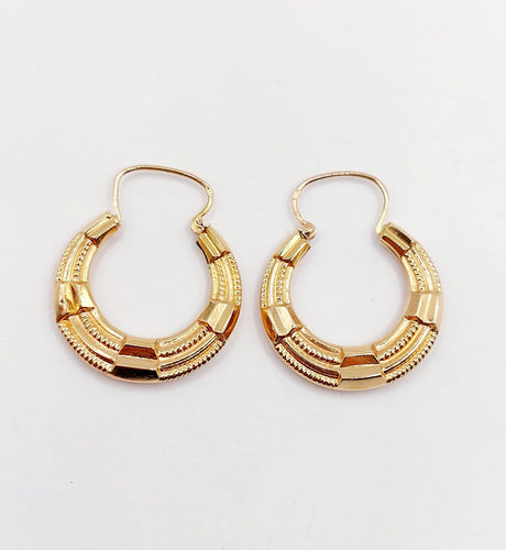 Boucles d'oreilles Créoles Art déco - Boucles d'oreilles en or rose 18k 58 Facettes A07383