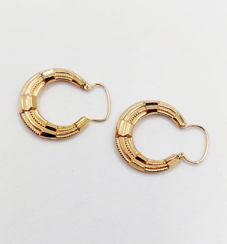 Boucles d'oreilles Créoles Art déco - Boucles d'oreilles en or rose 18k 58 Facettes A07383