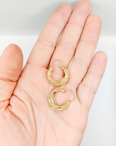 Boucles d'oreilles Créoles Art déco - Boucles d'oreilles en or rose 18k 58 Facettes A07383