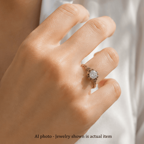 Bague 55 Bague ancienne en or blanc 18k avec diamant 58 Facettes AN570 P20 (00029)