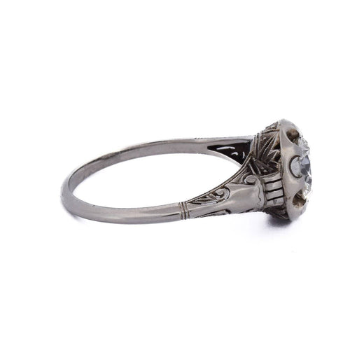 Bague 55 Bague ancienne en or blanc 18k avec diamant 58 Facettes AN570 P20 (00029)