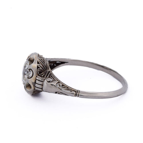 Bague 55 Bague ancienne en or blanc 18k avec diamant 58 Facettes AN570 P20 (00029)