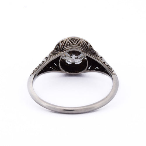 Bague 55 Bague ancienne en or blanc 18k avec diamant 58 Facettes AN570 P20 (00029)