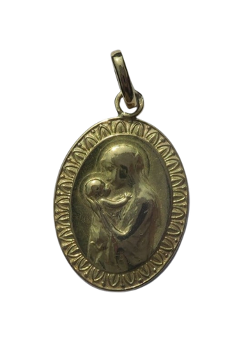 Dropsy - Pendentif médaille Vierge à l’Enfant en or jaune