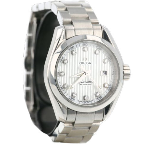 Omega Seamaster Aqua Terra - Montre Lady en acier et diamants