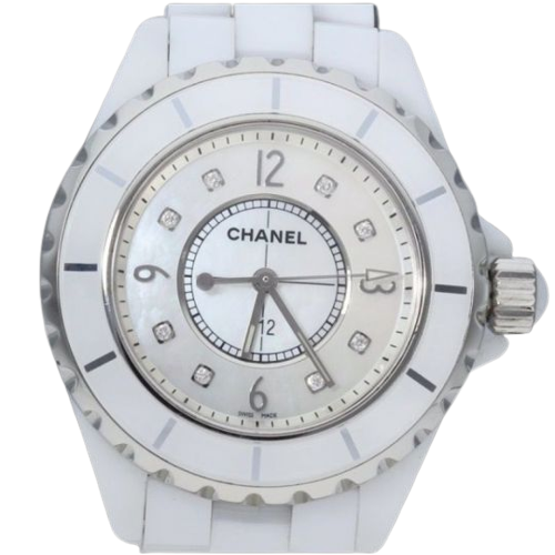 Chanel J12 - Montre 29 mm en céramique, nacre et diamants