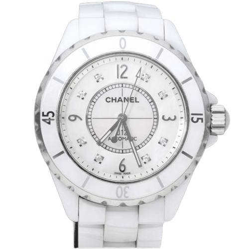 Montre Chanel J12 - Montre 38 mm en céramique et diamants 58 Facettes MT46969