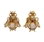 Puces d'oreilles victoriennes abeilles en or 18k, diamants, opales et rubis