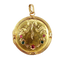 Pendentif porte-photo en or 18k et verres de couleur