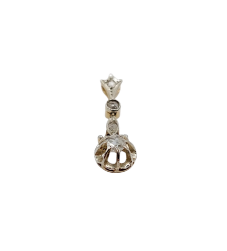 Pendentif antique en or 18k, platine et diamants taille rose