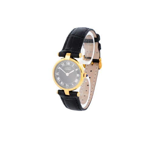 Cartier Must Vendôme - Montre SM en vermeil cadran romain noir