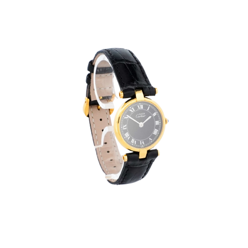 Cartier Must Vendôme - Montre SM en vermeil cadran romain noir