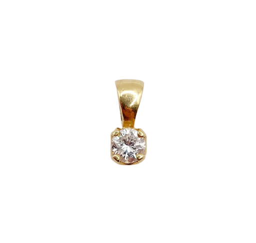 Pendentif vintage en or 18k et diamant 0,22 ct
