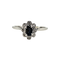 Bague marguerite en or blanc, saphir et diamants