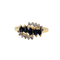 Bague en or jaune et blanc, saphirs et diamants