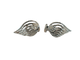 Boucles d'oreilles feuilles en or blanc et diamants