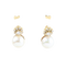 Boucles d'oreilles en or jaune 18K, perles de culture et diamants