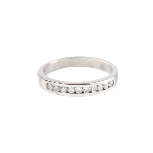 Bague demi-éternité en or blanc 18K et diamants