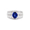 Bague 54 Bague en or blanc, saphir et diamants 58 Facettes 35625