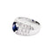 Bague 54 Bague en or blanc, saphir et diamants 58 Facettes 35625