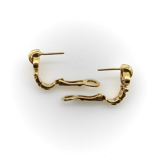 Boucles d'oreilles Boucles d'oreilles vintage en or 18K, diamants et rubis 58 Facettes A2009R