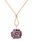 Collier Collier pendentif fleur en or rose, pierres fines et diamants 58 Facettes 33361