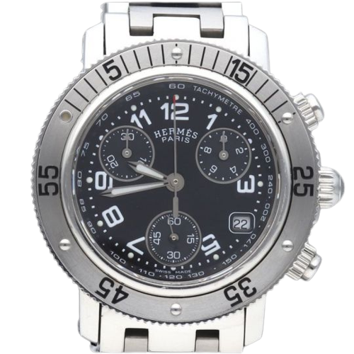 Hermès Clipper - Montre chronographe en acier
